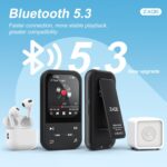 128GB MP3 Player - Clip MP3 Player with Bluetooth 5.3, Portable Music Player with FM Radio, Voice Recorder, Pedometer, Mini Design Ideal for Sport, Earphones Included - Image 8