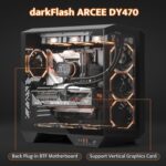 darkFlash Full-Tower ATX Gaming PC Case, Back Plug-in Motherboard, Dual-Chamber, Panoramic Glass, Up to 2 x 360mm Radiators, RTX 40 Compatible(DY470) (4 PWM ARGB Fans, Black) - Image 4