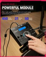 Electric Drums, Donner DED-200 LITE Electronic Drum Kit for Beginner with 450+ Sounds, USB MIDI, Quiet Mesh Pads, Throne, Headphones, Sticks and 40 Melodics Lessons - Image 4