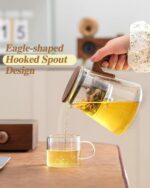 ZENS Magnetic Tea Pot, Enchanted Glass Teapot with Infuser and Magnetic Suction Lid for Mess-Free Loose Tea Diffusers, Walnut Wood Handle, Tea Lovers Gifts - Image 8