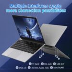 15.6" FHD Laptop,16GB DDR4 RAM 512GB SSD,Portable Laptop Computer with Backlit Keyboard,180 ° Angle Opening,Fingerprint Reader,38WH Battery,Webcam,WiFi 5,BT 4.2,Mini HDMI,USB 3.0 - Image 8