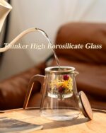 ZENS Magnetic Tea Pot, Enchanted Glass Teapot with Infuser and Magnetic Suction Lid for Mess-Free Loose Tea Diffusers, Walnut Wood Handle, Tea Lovers Gifts - Image 7