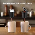 Small Single Serve Coffee Maker for K Cup and Grounds, Fast Brew One Cup Coffee Machine with 12 Oz Reservoir, Compact Size for Home Office RV and Travel, Black - Image 3