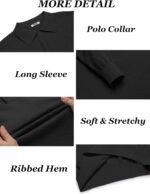 COOFANDY Mens Knit Polo Shirts Long Sleeve Casual Polo Sweaters Shirt Waffle Textured Collared Sweater - Image 6