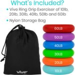 Vive Hand Strengthener Grip Ring - Forearm Ring Hand Exercisers - Silicone Squeezer Gripper for Muscle Strengthening Training Tool - Arthritis Finger Physical Therapy PT Kit Trainer - Image 6