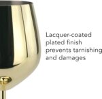 PG Set of 4 Stainless Steel Wine Glass - 18.5oz Gold Wine Glasses - Unbreakable Wine Glasses - Stem Metal Wine Goblets - Image 6
