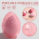 BS-MALL Makeup Brushes Premium Synthetic Foundation Powder Concealers Eye Shadows 18 Pcs Brush Set with 5 sponge & Holder Sponge Case (A-Pink) - Image 5