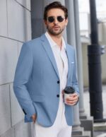 COOFANDY Mens Causal Blazer Two Button Suit Jackets Lightweight Slim Fit Sports Coats - Image 3