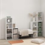 Furinno PASIR Book Shelf, 4-Tier Modern Bookshelf, Open Shelves Bookcase 9" x 12" x 42", for Living Room, Bedroom, Home Office, White - Image 3