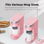CHULUX Slim Single Serve Coffee Maker for K Pods, One Cup Coffee Maker Fits 7.3" Travel Mugs, Coffee Machine with 6 to 12oz Brew Sizes, Salmon Pink - Image 3