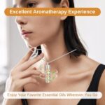 Essential Oil Necklace with 10 Refilled Pads Aromatherapy Pendant Perfume Locket Stainless Steel Diffuser Jewelry for Couples Scent Pendant Aroma Aromatherapy Present for Women Men - Image 8