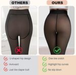 2025 One-Seam More Warmth Women Fleece Lined Tights Fake Translucent High Waist Thermal Pantyhose Sheer Legging - Image 3