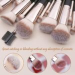 MAGEFY Makeup Brushes, 22 Pcs Professional Premium Synthetic Makeup Brush Set with Case, Foundation Eyeshadow Brush Travel Make up Brushes Set (Blackgold) - Image 6