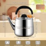 Tea Kettle,Whistling Tea kettle for Stove Top,4 QT Stainless Steel Teapot,Induction Tea Kettle Pot for Stovetop (3.8 L,Silver) - Image 3