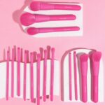 Makeup Brush Set, 15 Piece Quality Makeup Brushes, Premium Synthetic Make Up Brushes for Foundation Powder Blush Highlighter Concealer Makeup Brush Kit for Travel, Hot Pink - Image 3
