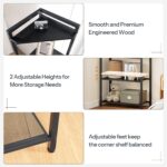 HOOBRO 5-Tier Corner Shelf Stand, Corner Shelf with LED Light, 56.3" Tall Corner Bookshelf, Display Rack Storage Organizer with Table, for Small Spaces, Living Room, Entryway, Black BB69DCJ01 - Image 8