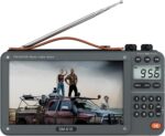 720P 7Inch Screen AM FM Movie Video Radio with Bluetooth Speaker, Rechargeable Digital Shortwave MP3 MP4 Player Radio, Support USB/Micro SD Card, Loud Speaker and Headphone Jack (NO TV) - Image 2