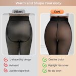 One-Seam Warm Fleece Lined Tights Women Fake Translucent Pantyhose High Waist Thermal Leggings Sheer Winter Tights - Image 3