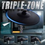 AKLOT Expanded-Size Electric Drum Set: Independent Double Pedal Bass Drum and 10’’ Dual-Zone Snare, Two-Piece Standalone Hi-Hat, 12’’ Triple-Zone Ride Cymbal, 460 Sounds, USB MIDI (B-CORE541D) - Image 7