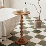 Round Side Table, Modern Drink Table for Small Spaces, Small End Table with Solid Wood Leg for Living Room, Bedroom, Corners, and Office (Rustic Brown) - Image 6