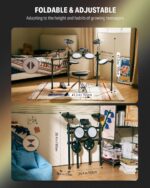 Donner Electric Drum Set, DED-70 Electronic Drum Kit for Beginner with 150 Sounds, 4 Quiet Mesh Pads, 9" Cymbals, USB MIDI, Type-C Charging, 2 Pedal, Throne, Headphones, Sticks, Melodics Lessons - Image 8