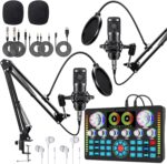 Q7 Podcast Equipment Bundle for 2,DJ Mixer with BM800 Podcast Microphone Bundle Studio Condenser Microphone Perfect for Podcasting, Recording, Singing, TikTok Live Vlog,Streaming and Gaming - Image 2