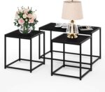 Furinno Camus Modern Living Room Coffee Table with 2 End Tables Set, Americano - Image 7