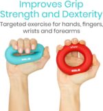 Vive Hand Strengthener Grip Ring - Forearm Ring Hand Exercisers - Silicone Squeezer Gripper for Muscle Strengthening Training Tool - Arthritis Finger Physical Therapy PT Kit Trainer - Image 4