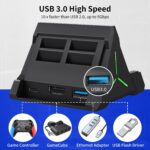 TV Dock Station for Switch/OLED, 4K HDMI/USB C/USB 3.0 Ports, LED Atmosphere Light, Holds 4 Game Slots - Image 8