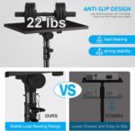 Projector Stand Tripod Adjustable, Laptop Height from 23.5 to 46.5 inches with Gooseneck Phone Holder, Floor for Office, Home, Stage, Studio, DJ Racks Holder Mount, 23.5inch-46.5inch - Image 3