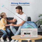 Small Cassette Player Recorder, Cassette to Digital Converter via USB or Micro SD Card, Powered by AC or 4 AA Battery, AM FM Radio Tape Recorder with Build-in Speaker and Earphone Jack - Image 8
