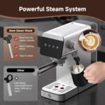 AMZCHEF Espresso Machines with LED Touch screen, Espresso Coffee machine Equip 20Bar Pressure System, Cappuccino Machine, Compact Latte Machine for Home Gifts,Silver - Image 7
