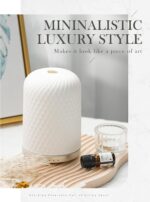 Essential Oil Diffuser,110ML Diffusers for Essential Oils Large Room, Ceramic Diffusers Decorative Ultrasonic Defuzzer, Ideal for Aesthetic Home,Dorm Décor, Yoga,White - Image 3