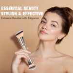 Dual-Ended Foundation Brush: Round & Angled Pro-Grade makeup brushes, 100% Vegan Synthetic Makeup Brush for Flawless Blending and Application of Liquid, Powder, Cream, Blush - Image 3