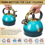 3Quart Whistling Tea Kettle Classic Teapot Stainless Steel Teakettle with Cool Grip for Stovetop - Image 6