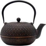 YJX 60.9oz Large Cast Iron Teapot for Stovetop Safe, 6 Cup Tea Kettle, Japanese Tetsubin, Teapot with Stainless Steel Infuser for Loose Tea, Tea Pot Enameled Interior (1.7QT/1.8L) - Image 2