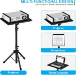 Projector Stand Tripod Adjustable, Laptop Height from 23.5 to 46.5 inches with Gooseneck Phone Holder, Floor for Office, Home, Stage, Studio, DJ Racks Holder Mount, 23.5inch-46.5inch - Image 4