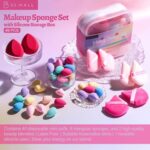 BS-MALL Mini Makeup Sponge Set Professional Triangle Puff 49 Pcs- Pro V3.0 Cloud Technology Material Flawless flow Mini Sponge Set & Triangle Puff With Waterproof Travel Silicone Bag Gift Set - Image 8