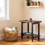 Pomona 27-Inch Wood End Table in Rustic Natural Finish with Metal Legs - 2-Tier Modern Farmhouse Side Table for Home Décor or Accent in Living Room, Bedroom, and Office by Alaterre Furniture - Image 8