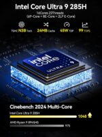 GMKtec AI Mini PC Ultra 9 285H (Turbo 5.4GHz) 96GB DDR5 2TB PCIe 4.0 SSD Mini Gaming Computer 3X M.2 Expansion Slots, Oculink, Quad Screen 8K Display EVO-T1 - Image 4