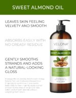 velona Sweet Almond Oil - 16 Fl Oz | 100% Pure and Natural Carrier Oil |Cold Pressed | Skin, Hair, Body & Face Moisturizing | Use Today - Enjoy Results… - Image 3