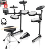 Electric Drums, Donner DED-200 LITE Electronic Drum Kit for Beginner with 450+ Sounds, USB MIDI, Quiet Mesh Pads, Throne, Headphones, Sticks and 40 Melodics Lessons - Image 2