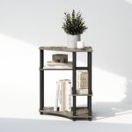 Furinno Turn-N-Tube Storage Shelves, 4-Tier Corner Shelf, Display Rack, Corner Bookshelf, for Organization and Storage, Living Room, Home Office, French Oak - Image 6