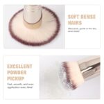 Dual-Ended Foundation Brush: Round & Angled Pro-Grade makeup brushes, 100% Vegan Synthetic Makeup Brush for Flawless Blending and Application of Liquid, Powder, Cream, Blush - Image 6