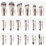Makeup Brushes with Case, MAANGE 18 Pcs Professional Makeup Brush Set Premium Synthetic Face Kabuki Brush Kit Foundation Blush Powder Eyeshadow Brushes Set Christmas Gift（Coffee) - Image 3