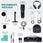 Movo PodPakT Universal Cardioid Condenser Microphone Kit with MDX-1 2x2 Audio Interface with Tabletop Mic Stand and Studio Headphones - Podcast Equipment Set for YouTube, Podcast, Streaming - Image 8