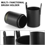 OMANIAC Makeup Brush Set Professional, 12 Pearlescent Wood Handle Makeup Brushes, Premium Cruelty-Free Synthetic Fiber Hair, Travel Make up Brushes Set with Case (Black). - Image 6
