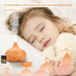 550 ML Aroma Diffiser with Essential Oils Set, Essential Oil Diffuser with Remote, Ultrasonic Technology Aromatherapy Diffusers Auto Shut-Off for Office, Home - Image 7