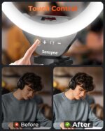 Sensyne 10'' Ring Light with 50'' Extendable Tripod Stand, LED Circle Lights with Phone Holder for Live Stream/Makeup/YouTube Video/TikTok, Compatible with All Phones - Image 7