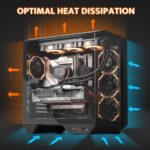 darkFlash Full-Tower ATX Gaming PC Case, Back Plug-in Motherboard, Dual-Chamber, Panoramic Glass, Up to 2 x 360mm Radiators, RTX 40 Compatible(DY470) (4 PWM ARGB Fans, Black) - Image 7